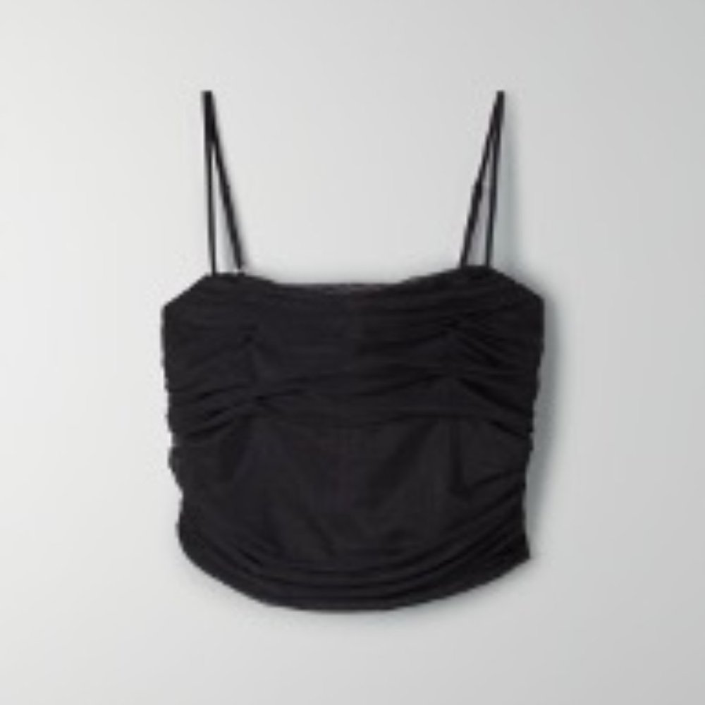 Aritzia luxor top and rouched skirt set